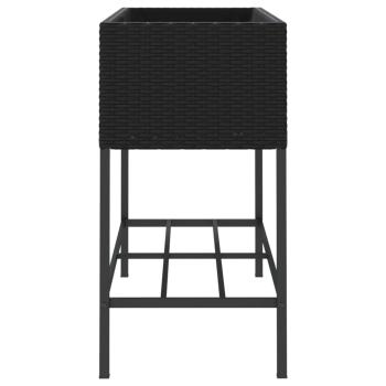 Hochbeete mit Ablage 2 Stk. Schwarz 90x40x75 cm Poly Rattan