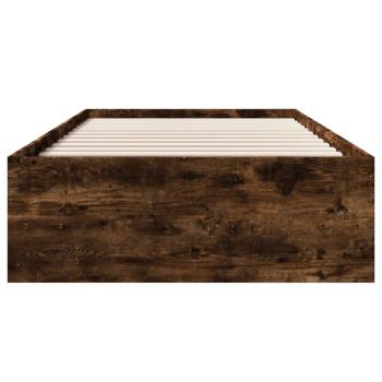 Bettgestell ohne Matratze Räuchereiche 100x200 cm Holzwerkstoff