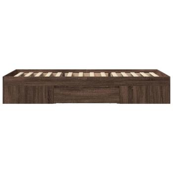 Bettgestell ohne Matratze Braun Eiche 100x200 cm Holzwerkstoff
