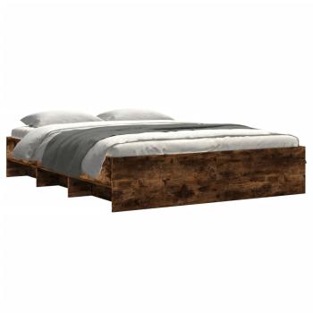 ARDEBO.de - Bettgestell ohne Matratze Räuchereiche 150x200 cm Holzwerkstoff