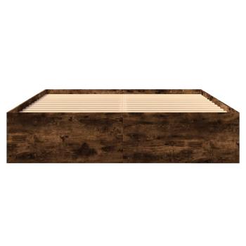 Bettgestell ohne Matratze Räuchereiche 150x200 cm Holzwerkstoff