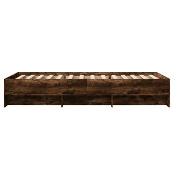 Bettgestell ohne Matratze Räuchereiche 90x200 cm Holzwerkstoff