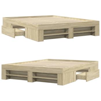 Bettgestell ohne Matratze Sonoma-Eiche 150x200 cm Holzwerkstoff