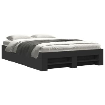 Bettgestell Schwarz 140x190 cm Holzwerkstoff