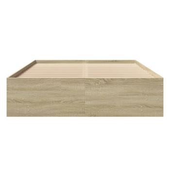 Bettgestell Sonoma-Eiche 135x190 cm Holzwerkstoff