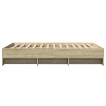 Bettgestell Sonoma-Eiche 135x190 cm Holzwerkstoff