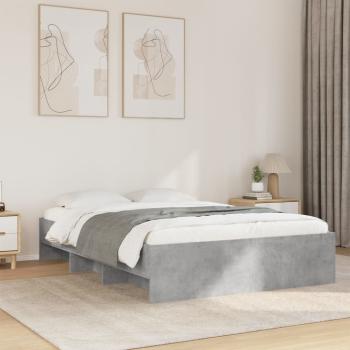 ARDEBO.de - Bettgestell Betongrau 140x190 cm Holzwerkstoff
