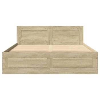 Bettgestell mit Kopfteil Sonoma-Eiche 120x190 cm Holzwerkstoff