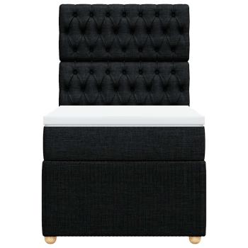 Boxspringbett mit Matratze Schwarz 80x200 cm Stoff