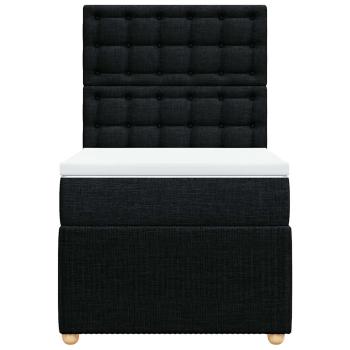 Boxspringbett mit Matratze Schwarz 80x200 cm Stoff