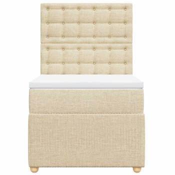 Boxspringbett mit Matratze Creme 80x200 cm Stoff