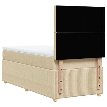 Boxspringbett mit Matratze Creme 80x200 cm Stoff