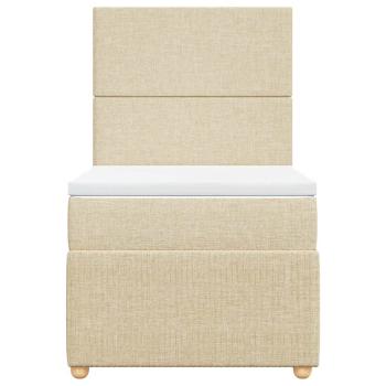 Boxspringbett mit Matratze Creme 90x200 cm Stoff