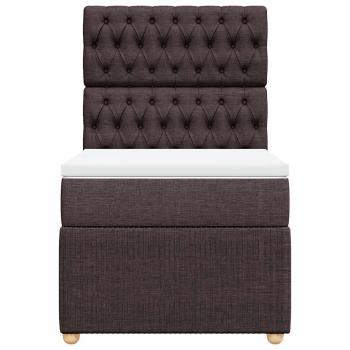 Boxspringbett mit Matratze Dunkelbraun 90x200 cm Stoff