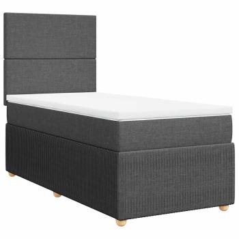 Boxspringbett mit Matratze Dunkelgrau 100x200 cm Stoff