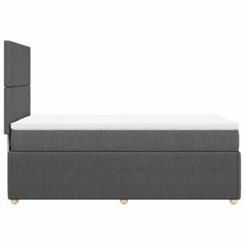 Boxspringbett mit Matratze Dunkelgrau 100x200 cm Stoff