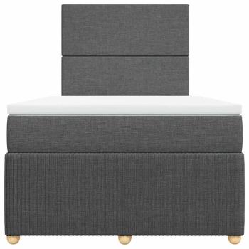 Boxspringbett mit Matratze Dunkelgrau 120x190 cm Stoff