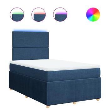 Boxspringbett mit Matratze Blau 120x190 cm Stoff
