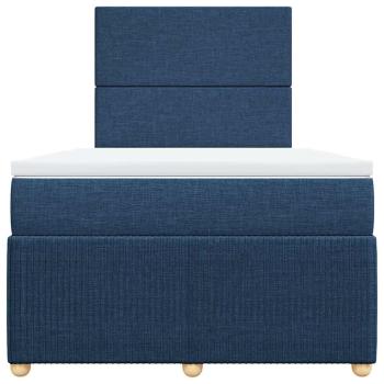 Boxspringbett mit Matratze Blau 120x190 cm Stoff