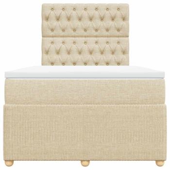 Boxspringbett mit Matratze Creme 120x190 cm Stoff