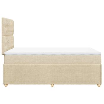Boxspringbett mit Matratze Creme 120x190 cm Stoff