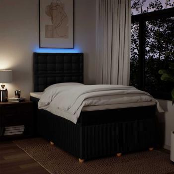 Boxspringbett mit Matratze Schwarz 120x190 cm Stoff