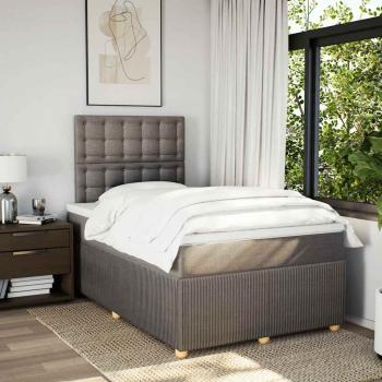 ARDEBO.de - Boxspringbett mit Matratze Taupe 120x190 cm Stoff