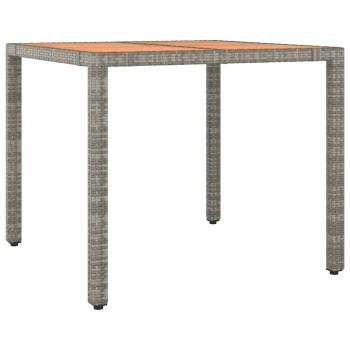 ARDEBO.de - 3-tlg. Garten-Bistro-Set mit Kissen Grau Poly Rattan