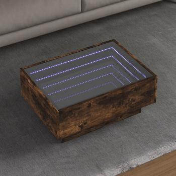 ARDEBO.de - LED-Couchtisch Räuchereiche 70x50x30 cm Holzwerkstoff