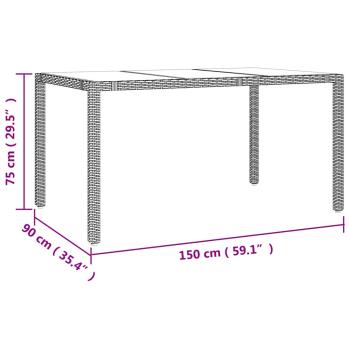 7-tlg. Garten-Bistro-Set mit Kissen Beige Poly Rattan