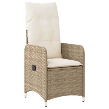 11-tlg. Garten-Bistro-Set mit Kissen Beige Poly Rattan