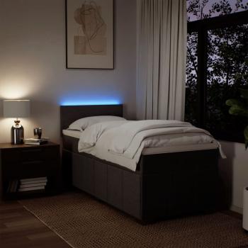 Boxspringbett mit Matratze Dunkelbraun 90x190 cm Stoff