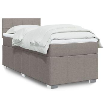 ARDEBO.de - Boxspringbett mit Matratze Taupe 90x190 cm Stoff