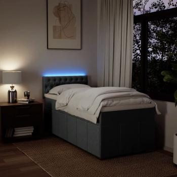 Boxspringbett mit Matratze Dunkelgrau 90x190 cm Stoff