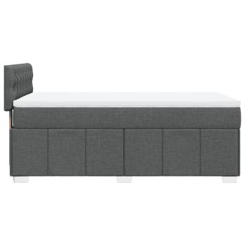 Boxspringbett mit Matratze Dunkelgrau 90x190 cm Stoff
