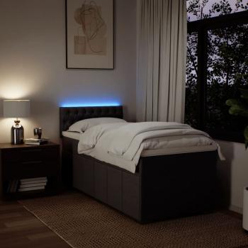 Boxspringbett mit Matratze Dunkelbraun 90x190 cm Stoff