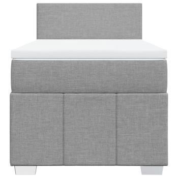 Boxspringbett mit Matratze Hellgrau 90x200 cm Stoff