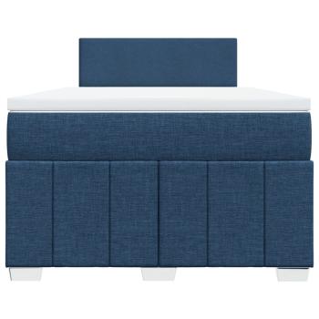 Boxspringbett mit Matratze Blau 120x200 cm Stoff