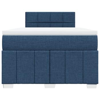 Boxspringbett mit Matratze Blau 120x200 cm Stoff