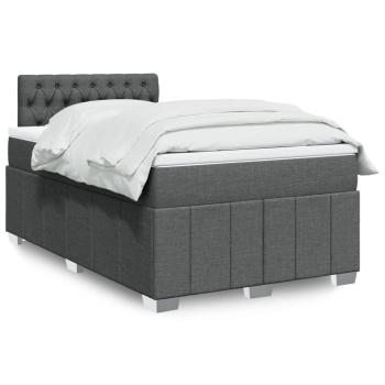 ARDEBO.de - Boxspringbett mit Matratze Dunkelgrau 120x200 cm Stoff
