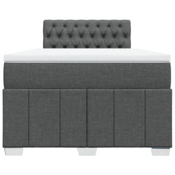 Boxspringbett mit Matratze Dunkelgrau 120x200 cm Stoff