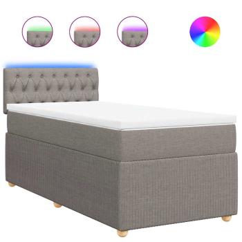 Boxspringbett mit Matratze Taupe 90x200 cm Stoff