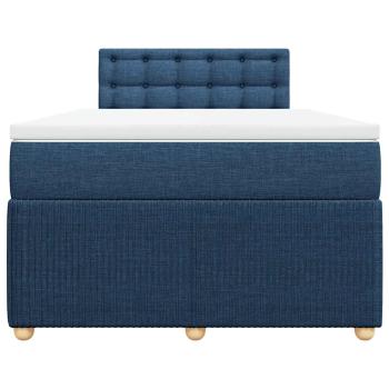 Boxspringbett mit Matratze Blau 120x190 cm Stoff