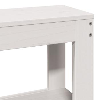 ARDEBO.de - Massivholzbett ohne Matratze Weiß 140x190 cm Kiefernholz