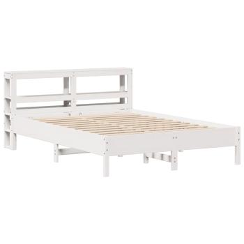 Massivholzbett ohne Matratze Weiß 140x190 cm Kiefernholz