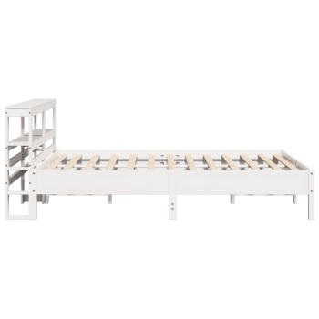 Massivholzbett ohne Matratze Weiß 140x190 cm Kiefernholz