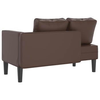 ARDEBO.de - Chaiselongue mit Kissen Braun Kunstleder