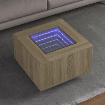 ARDEBO.de - LED-Couchtisch Sonoma-Eiche 60x60x40 cm Holzwerkstoff
