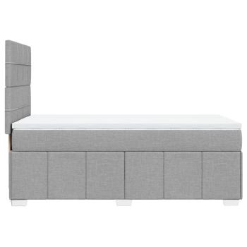 Boxspringbett mit Matratze Hellgrau 100x200 cm Stoff