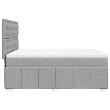 Boxspringbett mit Matratze Hellgrau 140x190 cm Stoff